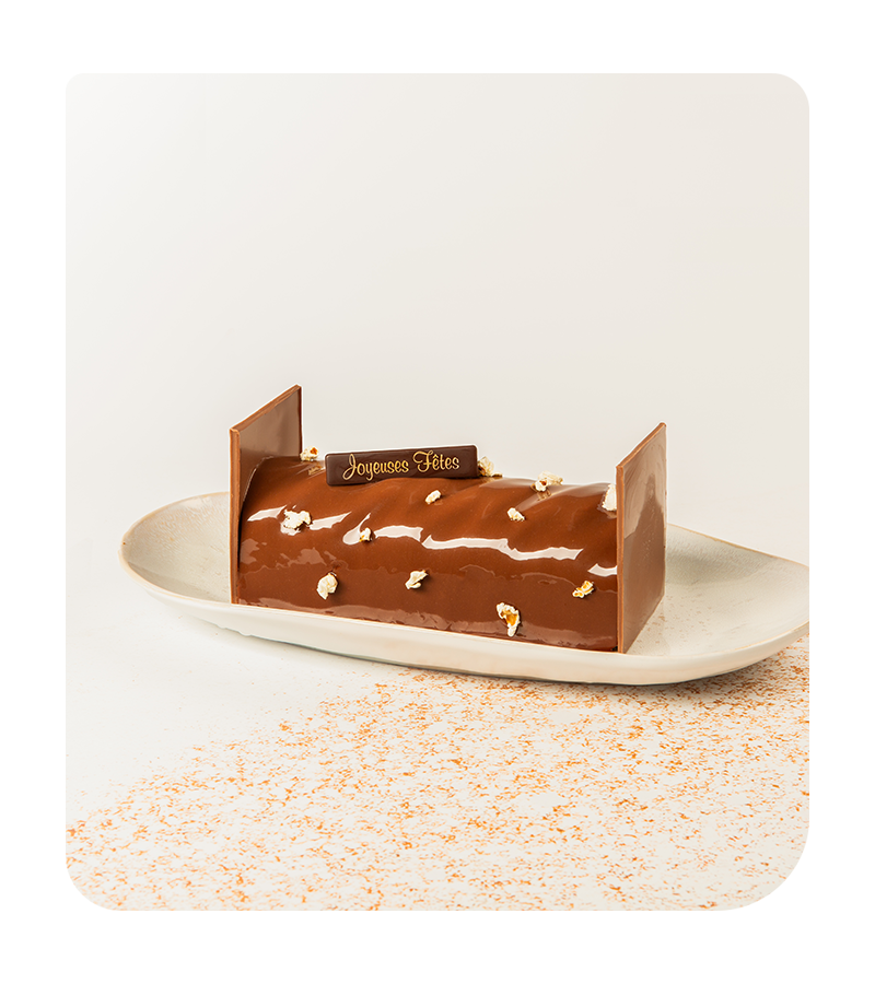 Bûche Chocolat au lait Pop-corn