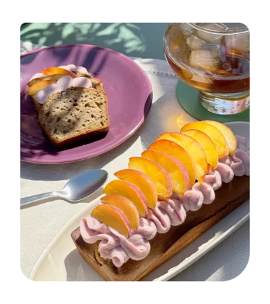 Juillet - atelier cake aux pêches de vigne