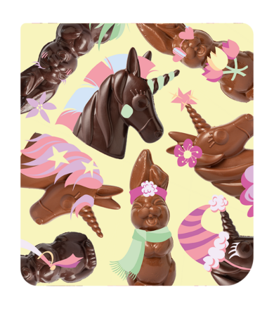 Atelier lapins ou licornes en chocolat