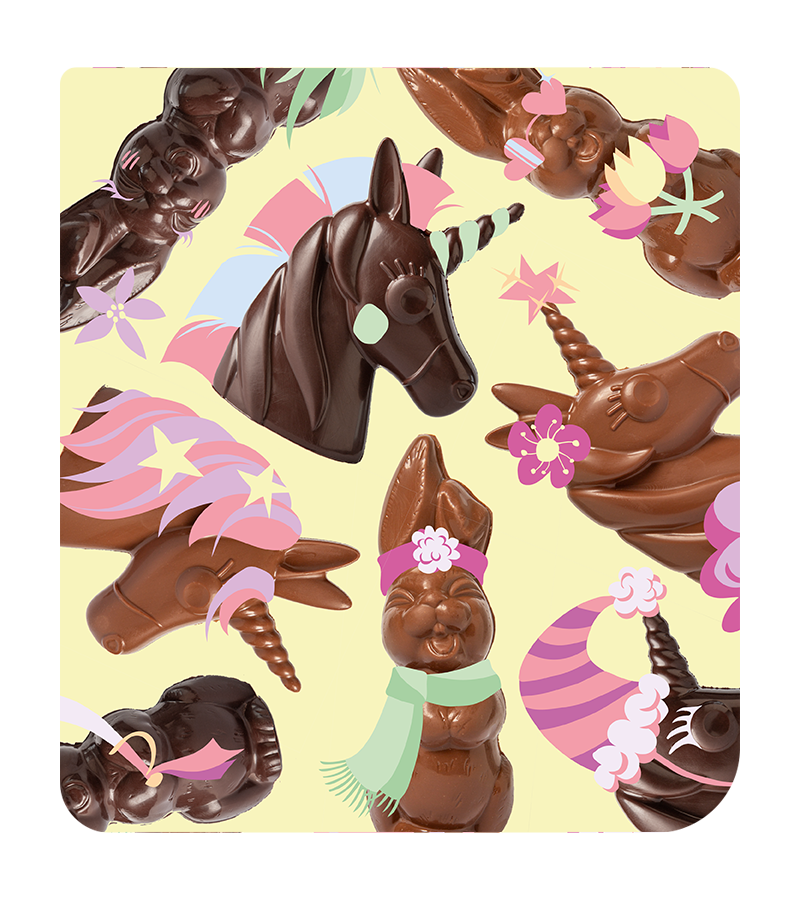 Atelier lapins ou licornes en chocolat