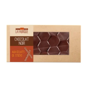 Plaque de chocolat noir & éclats de sticks
