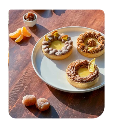 février - Atelier tartelette marron-mandarine