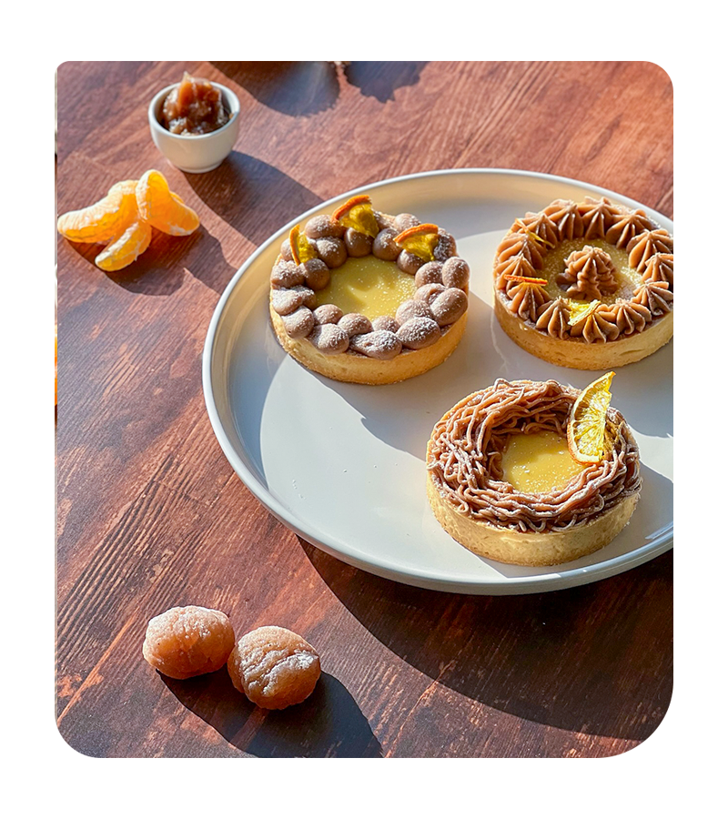 février - Atelier tartelette marron-mandarine